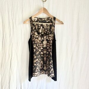 All Saints Silk Leopard Print Tunic Tank Sz 4 Boho Rave Maximalist Festival Mob